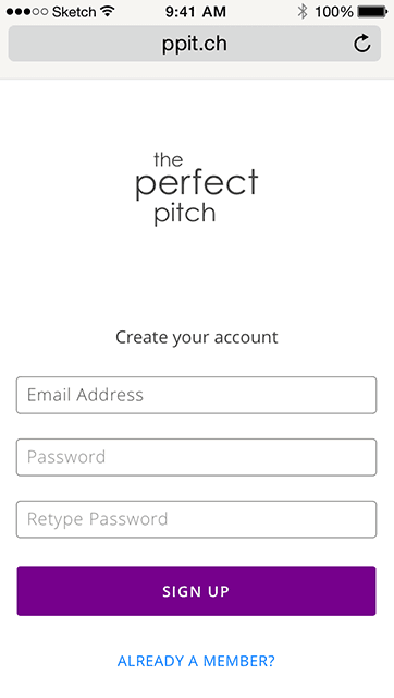 The Perfect Pitch Web App